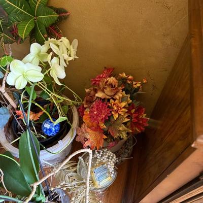 Real and Artificial Flowers with Pots