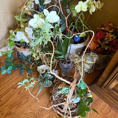 Real and Artificial Flowers with Pots