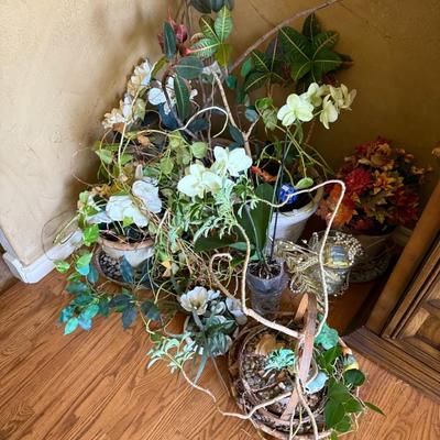 Real and Artificial Flowers with Pots