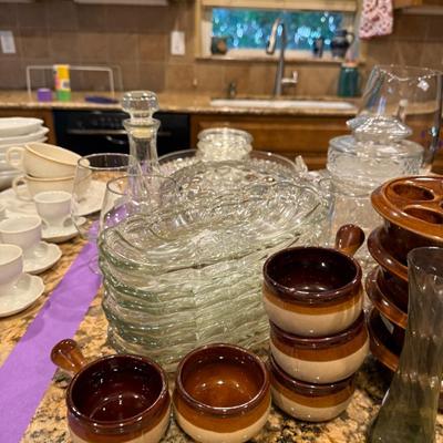 Clear Glasses and Escargot dishes