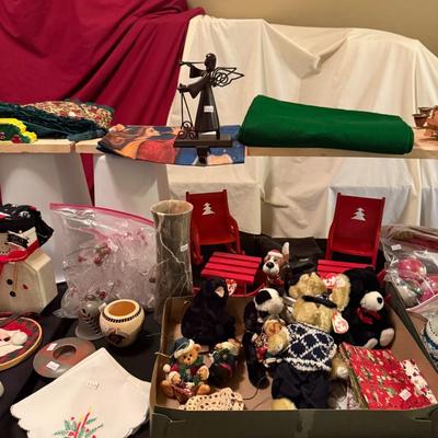 Sale Photo Thumbnail #202: Second table of items. (Table and display shelves are not included)