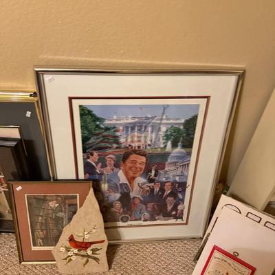 Sale Photo Thumbnail #213: The corner area includes the framed and unframed art