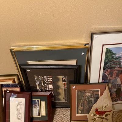 Sale Photo Thumbnail #212: The corner area includes the framed and unframed art