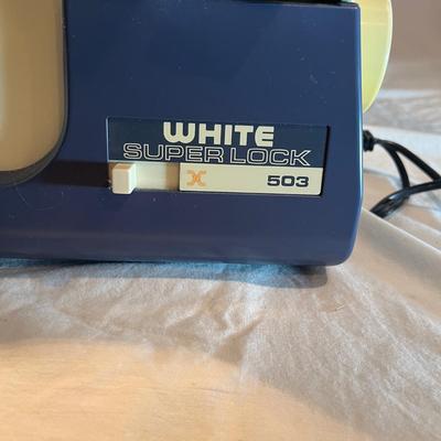 White Super Lock 503 Overlocking Sewing Machine (GB1-MG)