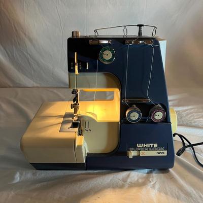 White Super Lock 503 Overlocking Sewing Machine (GB1-MG)