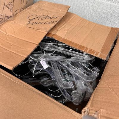 Lot of plastic Retail Hangers - Mostly Pants Hangers 