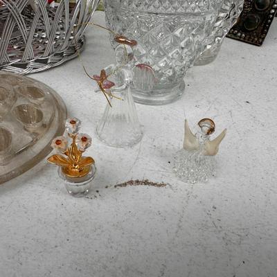Glass and Crystal Décor items - Juicer, Flower Frog, Frames more