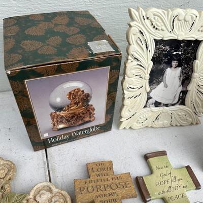 Glass and Crystal Décor items - Juicer, Flower Frog, Frames more