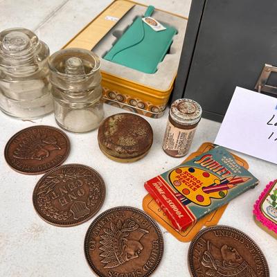 Lot of Vintage items and Large Cents 