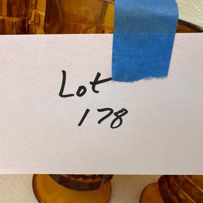 8 Amber Drinking Glasses 