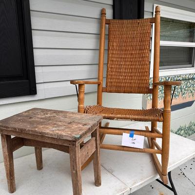 Handmade Rocking Chair with primitive table 