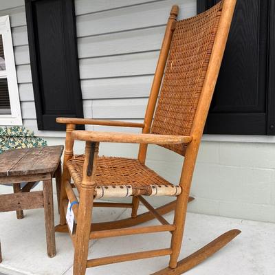 Handmade Rocking Chair with primitive table 