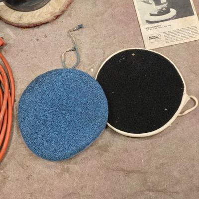 Montgomery Ward Power Kraft 8" Polisher with Extension cord and squeegee and face shield