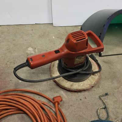 Montgomery Ward Power Kraft 8" Polisher with Extension cord and squeegee and face shield