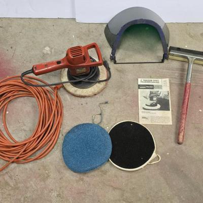Montgomery Ward Power Kraft 8" Polisher with Extension cord and squeegee and face shield
