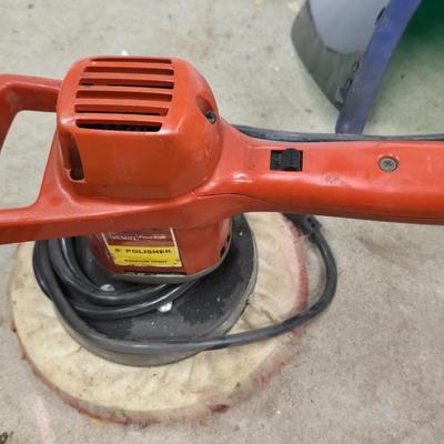 Montgomery Ward Power Kraft 8" Polisher with Extension cord and squeegee and face shield