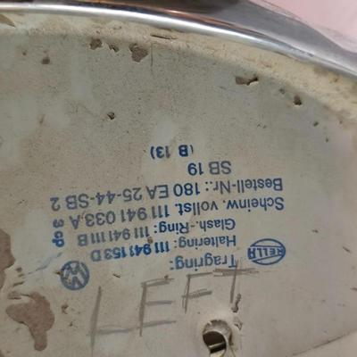 Pair of Vintage VW Hella Headlight Assemblies – Type 1 Beetle, OEM