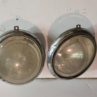 Pair of Vintage VW Hella Headlight Assemblies – Type 1 Beetle, OEM