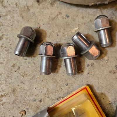 Vintage Chevy Hubcaps & Lug Nuts Lot – Bowtie Center Caps (x3) + Chrome Lug Nuts