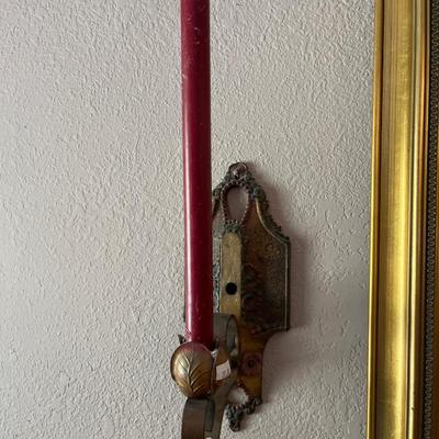 Sale Photo Thumbnail #3: Beautiful Angel Picture 27”1/2x 30”1/2
and a pair of Metal Sconces.