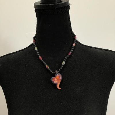Cool unique glass toggle necklace