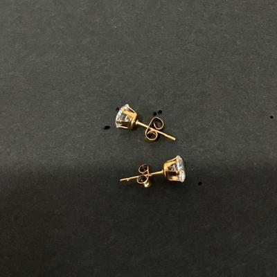 Gorgeous, crystal vintage, gold, toned, studded earrings