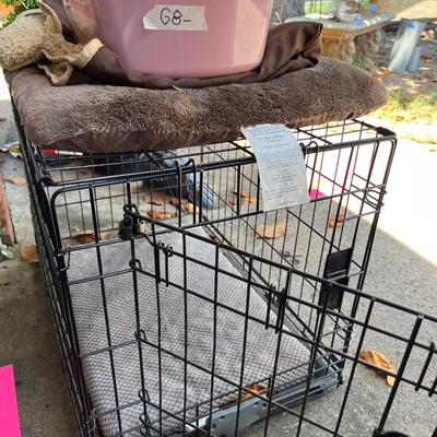 Sale Photo Thumbnail #52: Dog crate , dog bed, leashes, and toys.