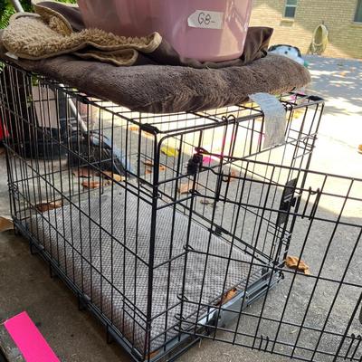 Sale Photo Thumbnail #49: Dog crate , dog bed, leashes, and toys.