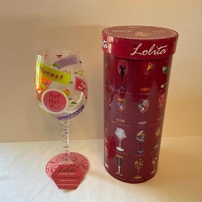 New Lolita Love My Letter H Wine Glass W/tags