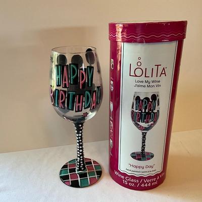 New Lolita Happy Day Wine Glass W/tags