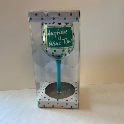 New Verre A VIN Any Time is Wine Time wine glass