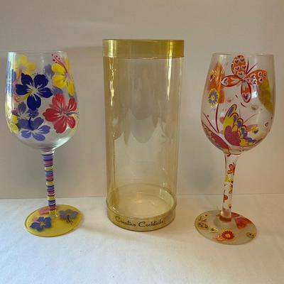 Hand Painted Wine Glasses