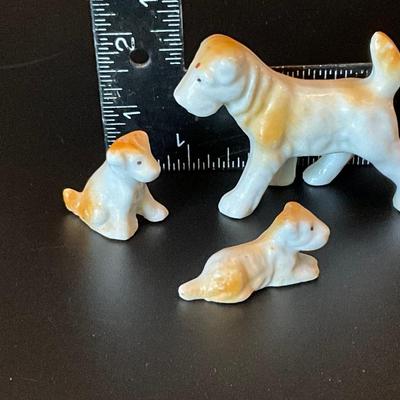 Japan Ceramic Dogs, Mom w/pups
