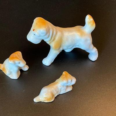 Japan Ceramic Dogs, Mom w/pups