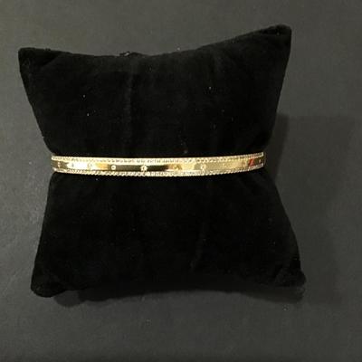 Sale Photo Thumbnail #73: Gold tone hinged Bracelet with small rhinestones 
Please see attached photos