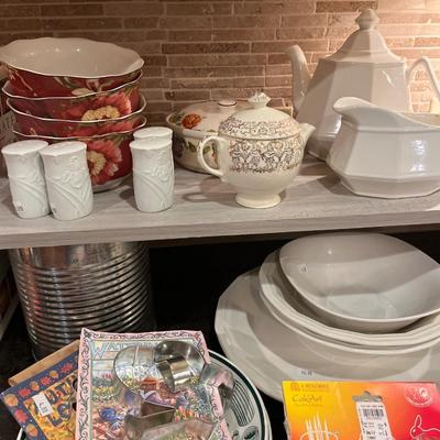 Sale Photo Thumbnail #68: Tea pots, cookie cutters, china and more