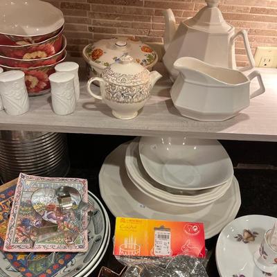 Sale Photo Thumbnail #70: Tea pots, cookie cutters, china and more
