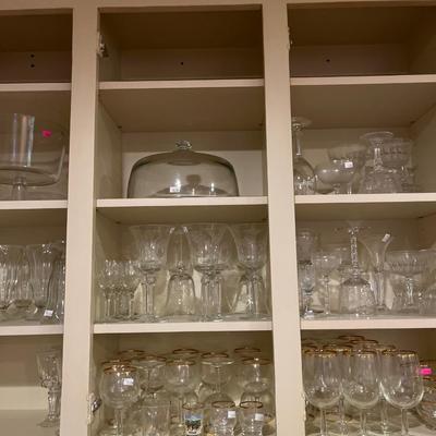 Sale Photo Thumbnail #75: Wine glasses & cake plates and parfait cups.
