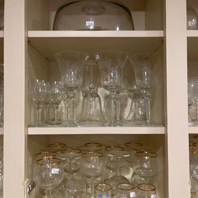 Sale Photo Thumbnail #77: Wine glasses & cake plates and parfait cups.