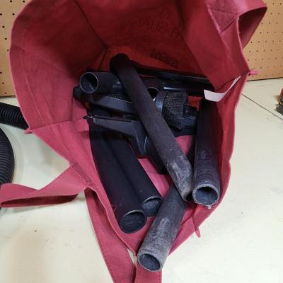 LOT 19B: Red and Black Shop Vac with Accessories Included