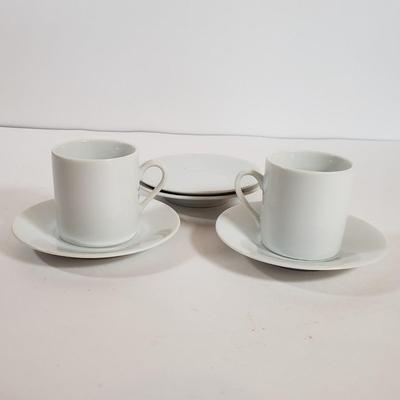 LOT 28F: Vintage Kitchen Host Assortment; MCM Rosewood Ice Bucket, Trudeau Chrome Carafe, Porcelain Espresso Cups