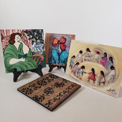 LOT 63F: Collection of Art Tiles; DeGrazia, Carol Keiser, and More
