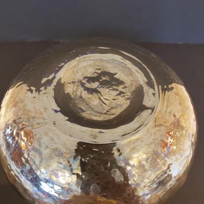 LOT 64F: Silver Mercury Glass Style Vase with Matching Tea Light Votive Holders