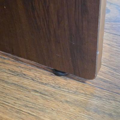 LOT 92M: Vintage One Drawer Wood Office Desk W/Mounted Power Strip