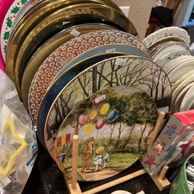 Sale Photo Thumbnail #106: Cookie Cutters, Platters, Plates 

 Plate Holders not included