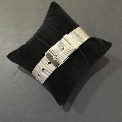 Sale Photo Thumbnail #148: SilverTone mesh buckle bracelet. Very nice condition. Please see attached photos.