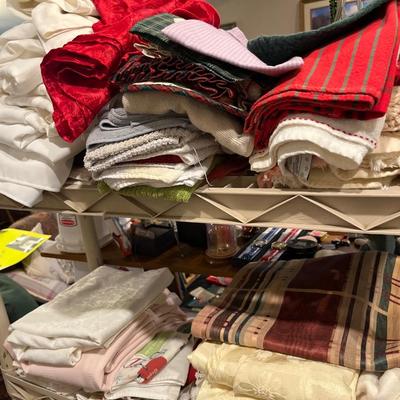 Sale Photo Thumbnail #129: Table cloths dish towels, napkins and placemats.