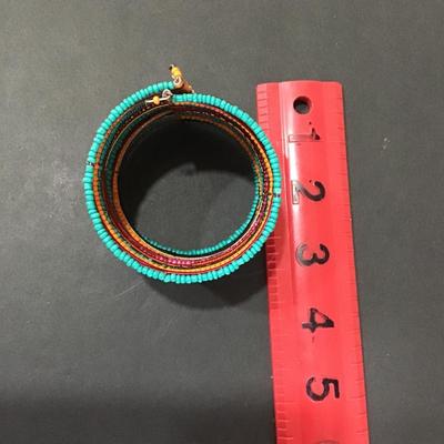 Sale Photo Thumbnail #163: Multicolor native glass beaded bracelet 
Please see attached photos