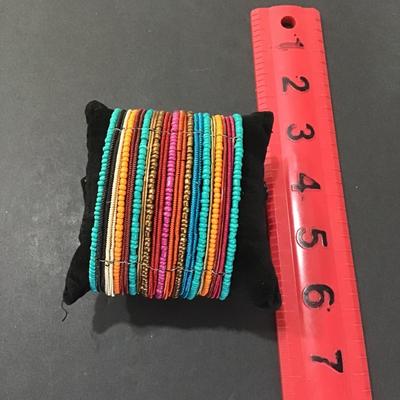Sale Photo Thumbnail #161: Multicolor native glass beaded bracelet 
Please see attached photos