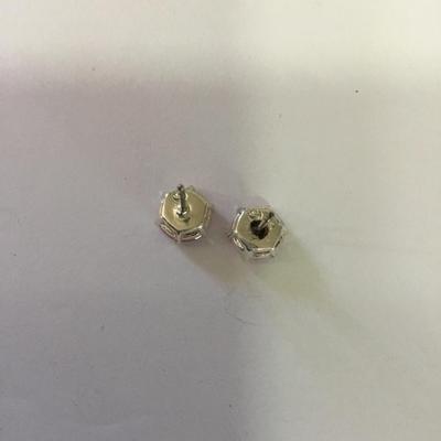 Beautiful mart, light, baby, pink, crystal stud earrings, possibly silver